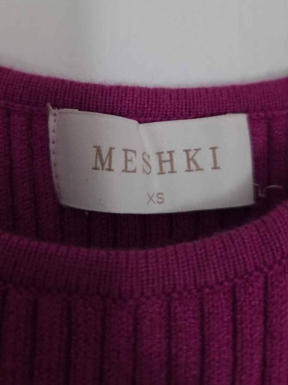 Meshki XS Fuchsia Ribbed Midi Dress - Picture 3 of 3